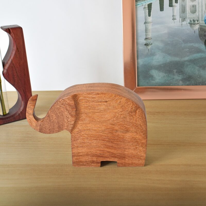 Enfeite Escultura de Madeira - Elefante do Sucesso