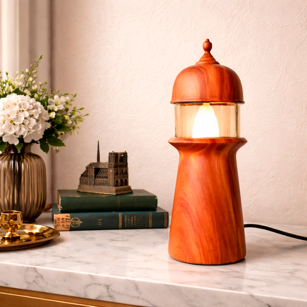 Luminaria Farol - Peroba Rosa Acesa