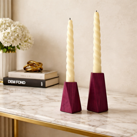 Castiçais LowPoly Roxinho