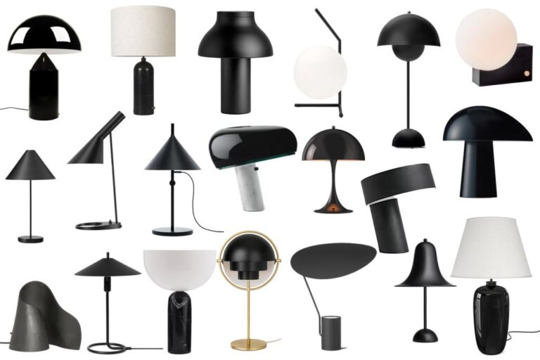 Candeeiros de mesa pretos para o interior moderno - 20 designs elegantes