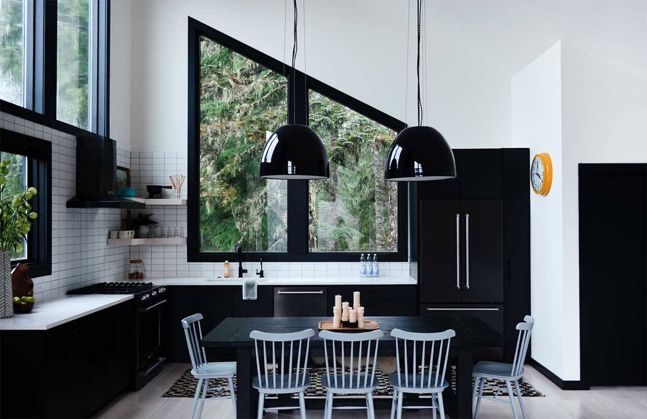 Modern Black Kitchen Roundup 1 Casework Alpine Noir ski chalet