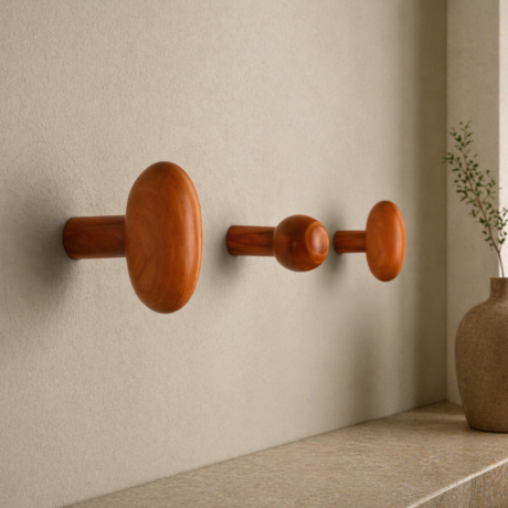 Cabideiro de Parede-Semente em Peroba Rosa ambiente